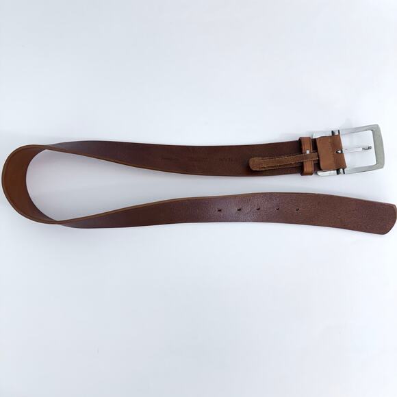 Neiman Marcus Genuine Brown Leather Women’s Belt Square Silver Tone Buckle | S main image 7